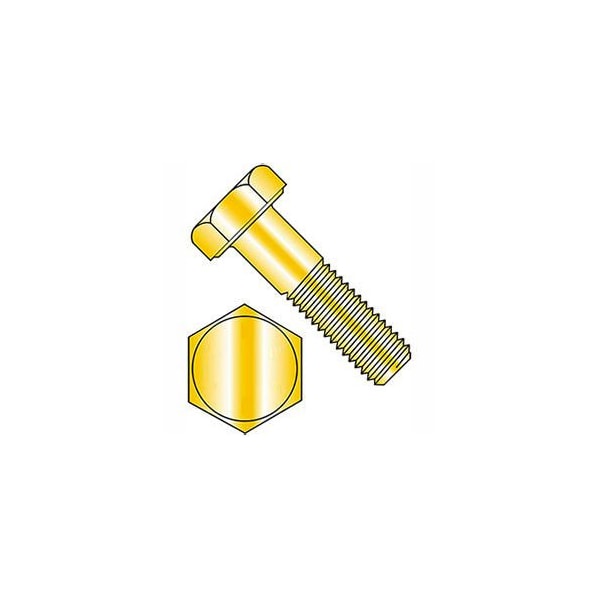 Class 10.9, M8-1.25 Hex Head Cap Screw, Zinc Yellow Steel, 1-1/4 in L